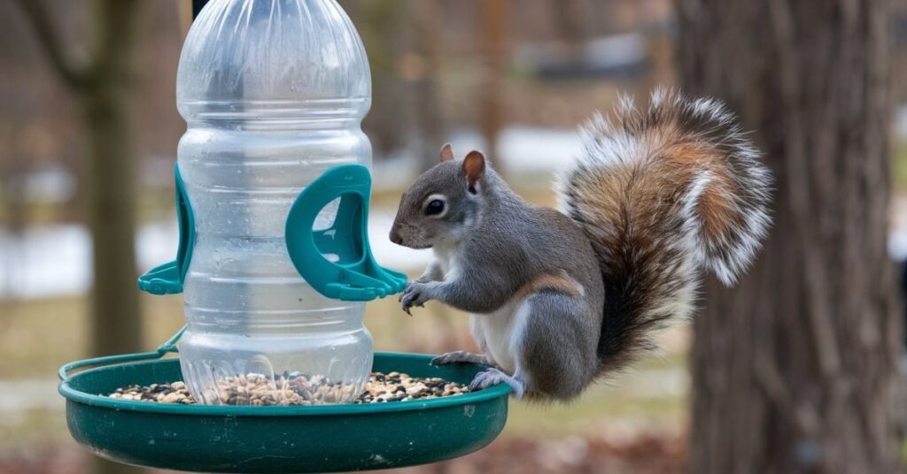 DIY squirrel baffle for birds feeder 