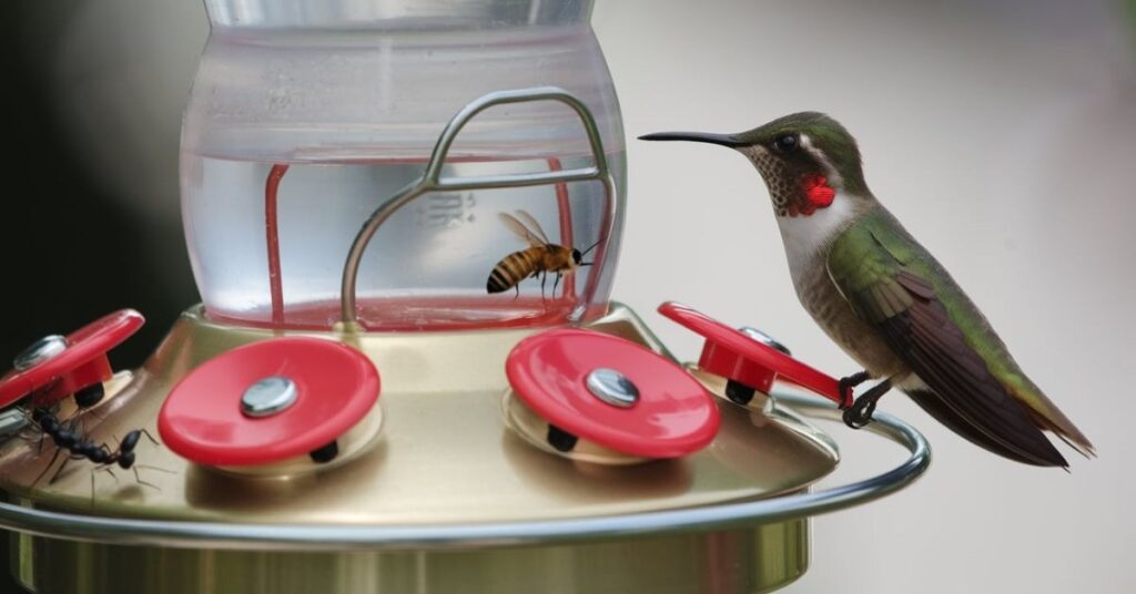 Hummingbird Feeder with bee guard and ant moat 